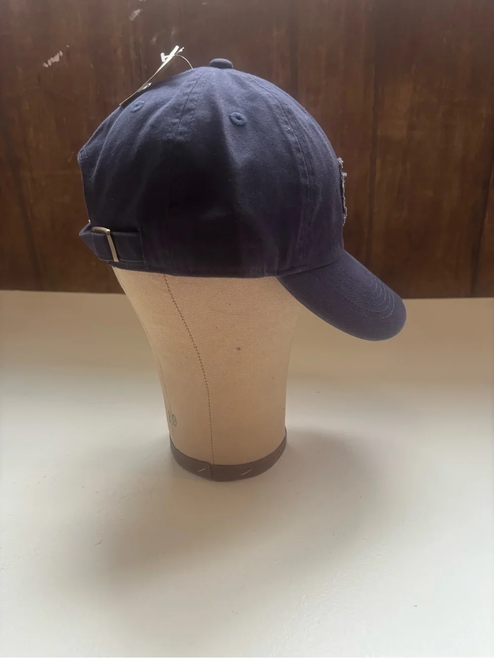 LIFE IS GOOD OS Navy White Yellow Embroidered Daisy Tattered Chill Cotton Cap